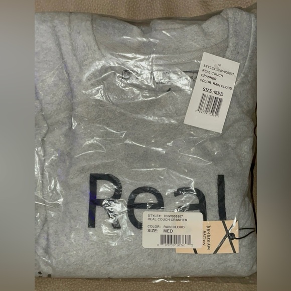 NWT Daydream Nation“Real Like The Movies” Raincloud Grey Oversized Sweatshirt - Picture 9 of 12